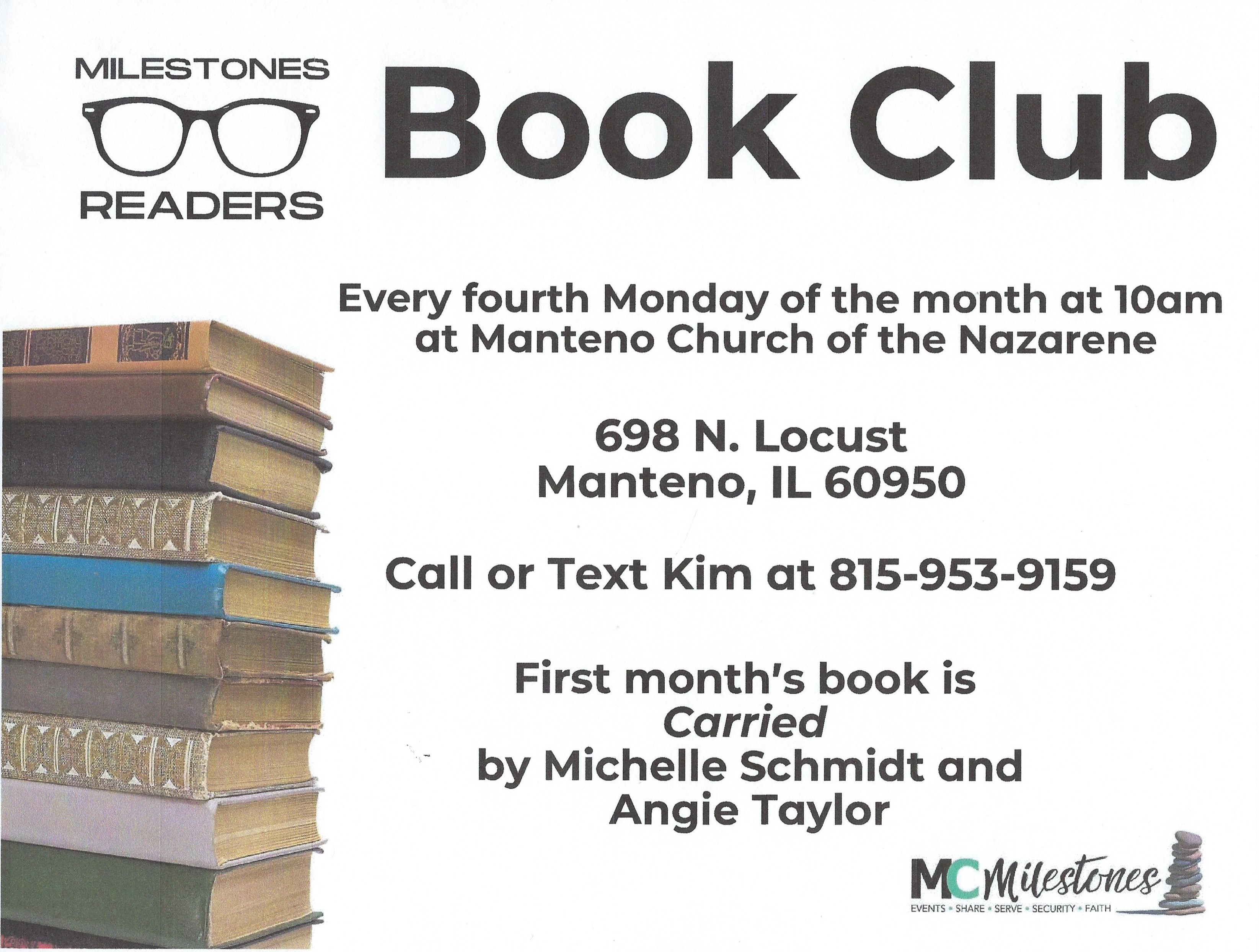 Milestones Readers Book Club sponsored by MC Milestones Senior Adult Initiative
